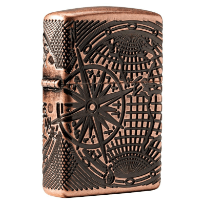 Zippo Mulicut Globe Copper Lighter  ZP29853